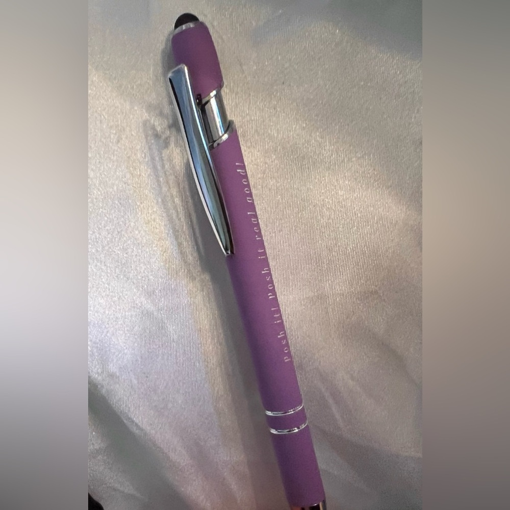 POSH IT PEN Purple Pen with Silver Accents  Posh It, Posh It Real Good Engraved - Picture 4 of 5